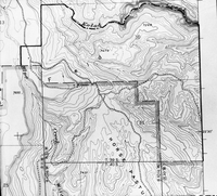 Copy of topo map of Blue Springs area, land condemned for park use - sections 30 and 31, T 39 S, R 10 W.