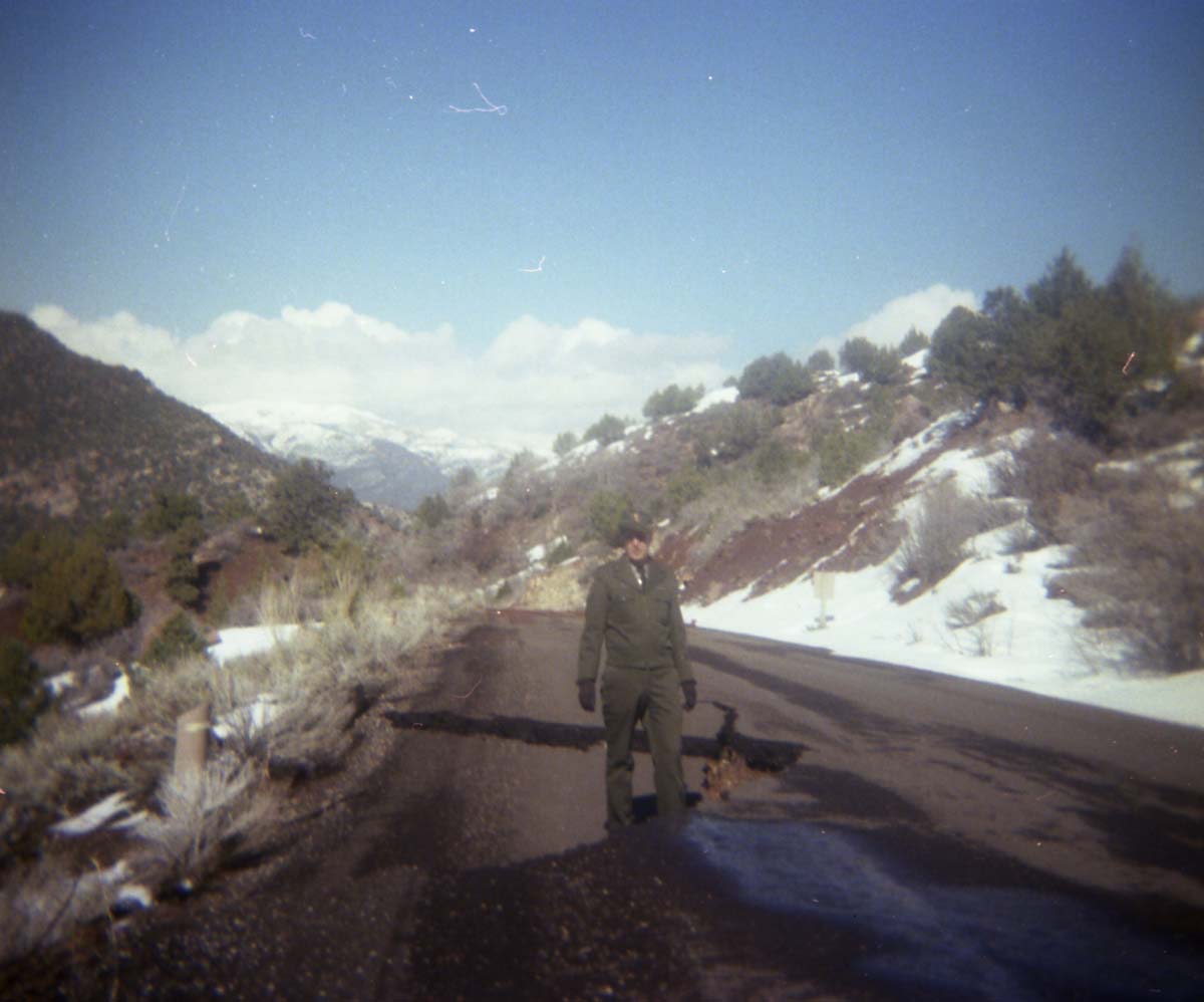 Color Photos of rock slides in Kolob Canyon.
