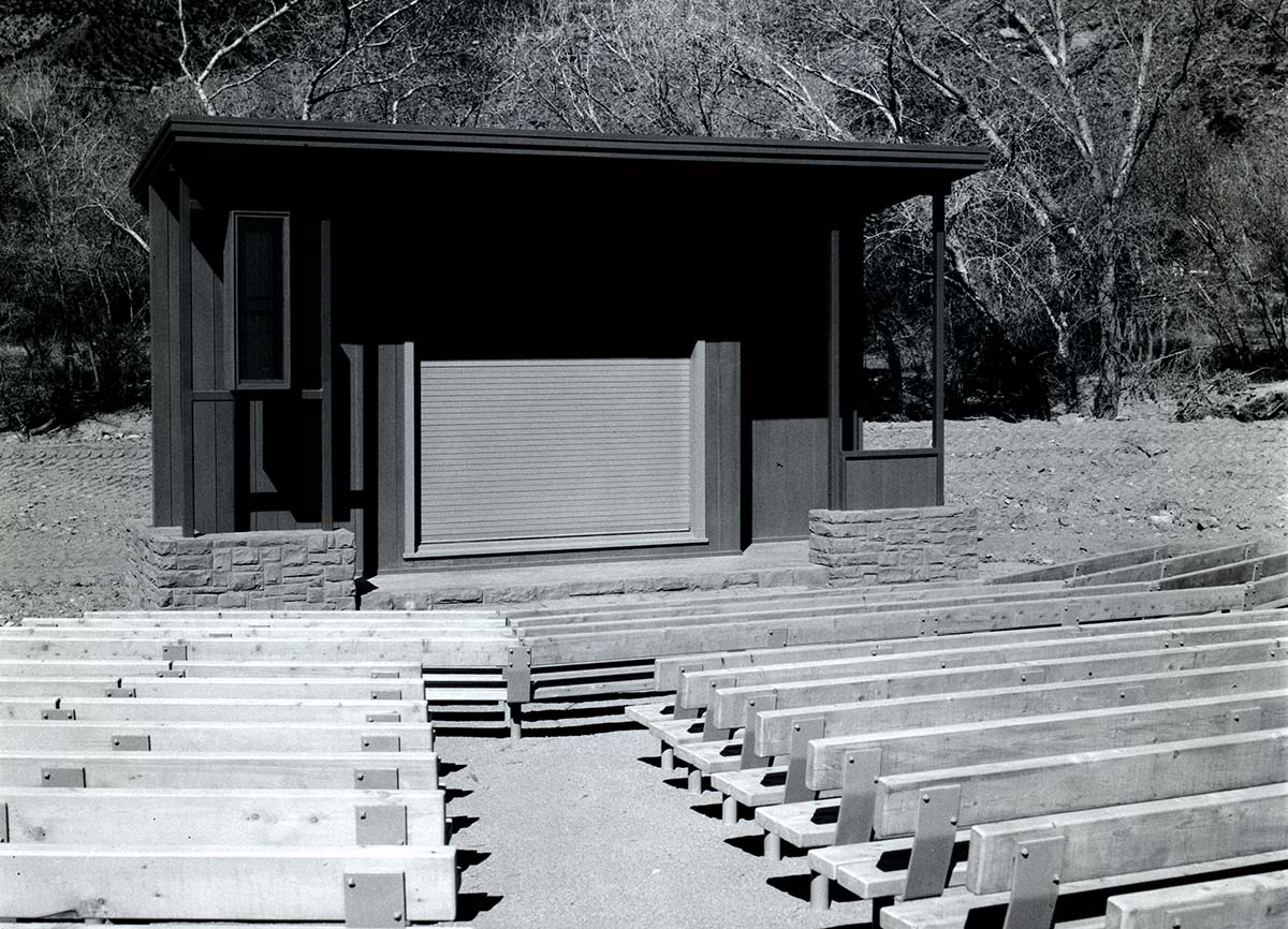 Construction of the amphitheater at Watchman Campground.
