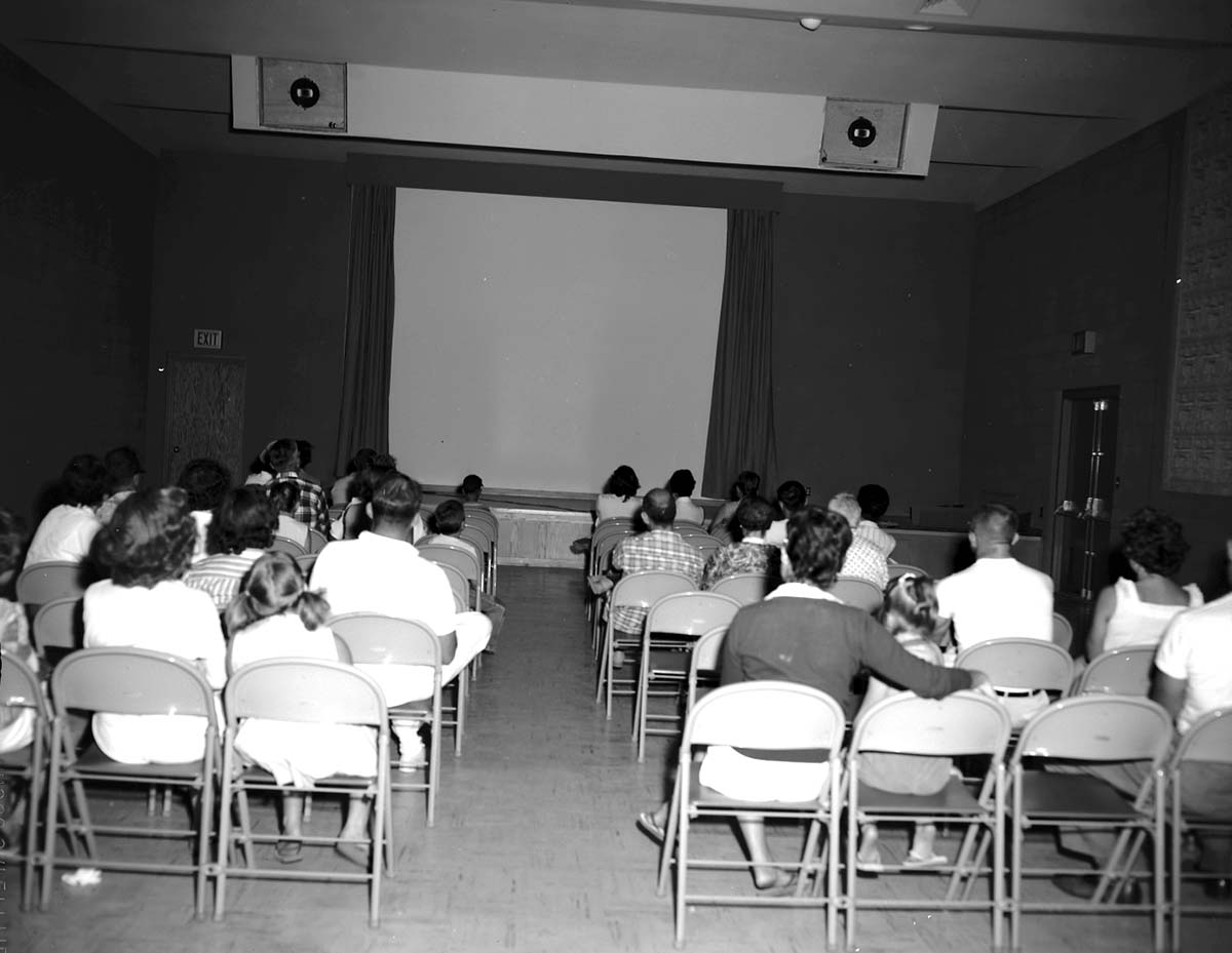 Visitors at orientation program at Visitor Center auditorium.