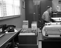 Rack invented by Alan Anderson for displaying pamphlets and information literature for the public - for possible incentive award.