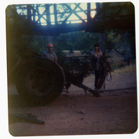 Workers during the arrival and replacement of the new Birch Creek footbridge.