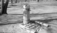 A campground faucet at the Pipe Spring picnic area, showing design to prevent splashing and mud holes and for easy cleaning.