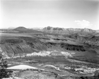 Crater Hill from mesa above Grafton, Utah.