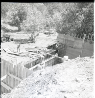 Concrete bridge abutment construction for the Oak Creek Bridge State Route 15 (State Route 9).