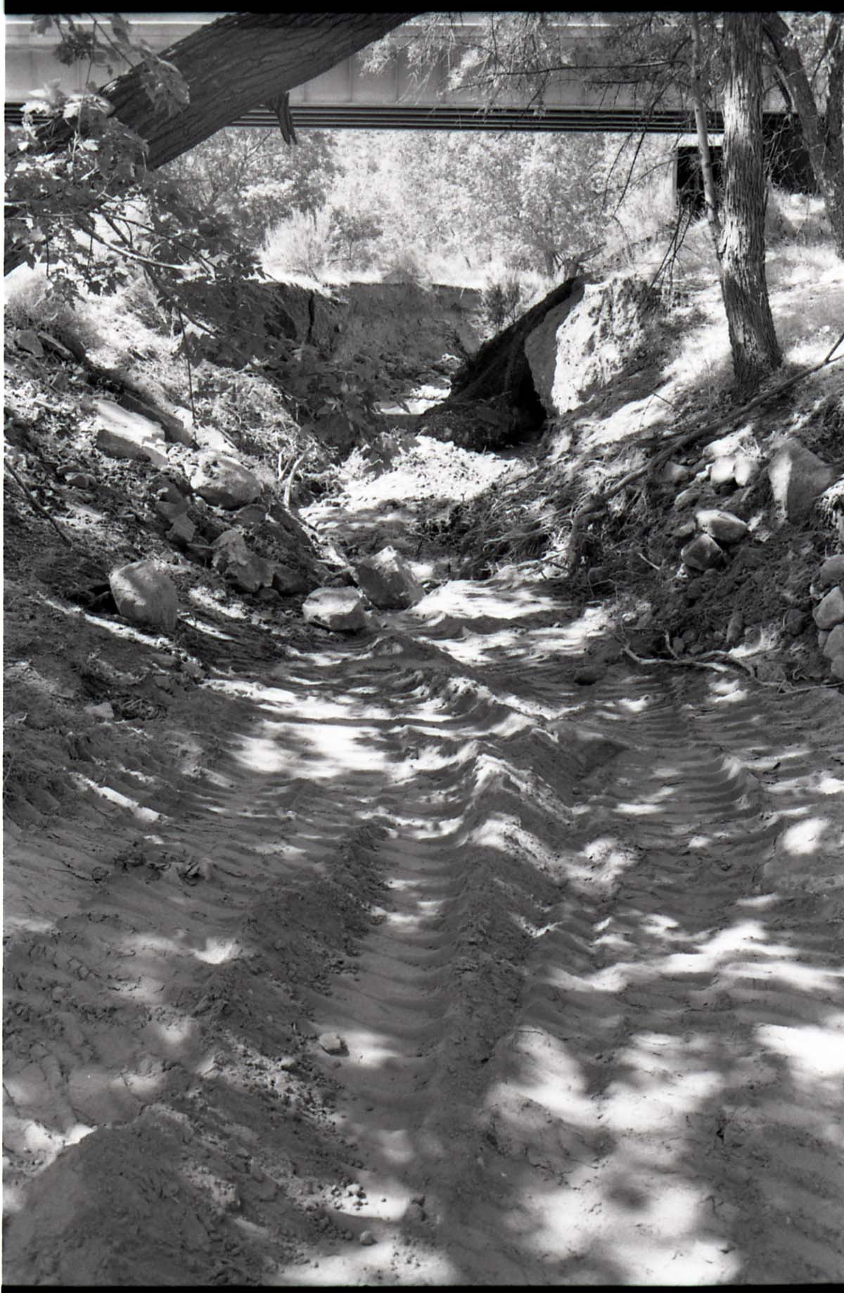 BW Photos of the damage from the Oak Creek flash flood of 1989.