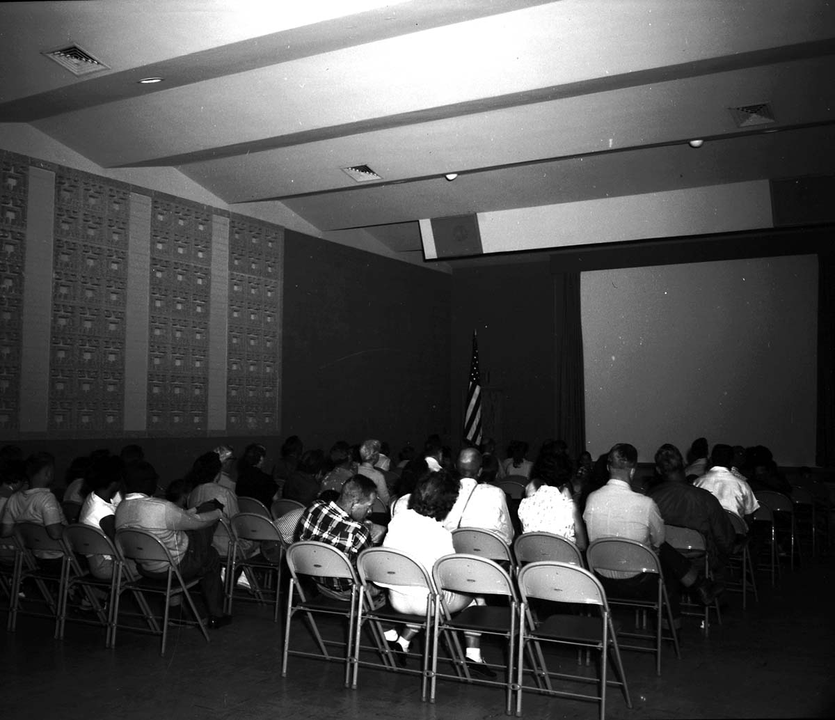 Visitors at orientation program at Visitor Center auditorium.