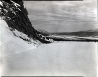 Snow covering the roads and mountain sides on the main Kolob entrance road.