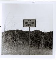 No Services Ahead' road sign near Kolob Canyon.