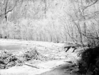 Flood protection - wall and basket work.