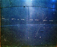 Wall of water tank involved in reroofing project, prior to painting.