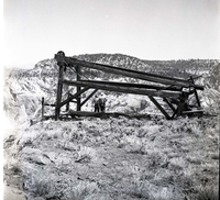 Cable Mountain headworks and remains of cable device on Cable Mountain (East Rim Trail).