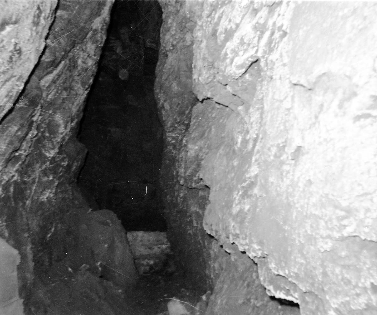 Steep sides of cave interior. The cave of Cave Valley.