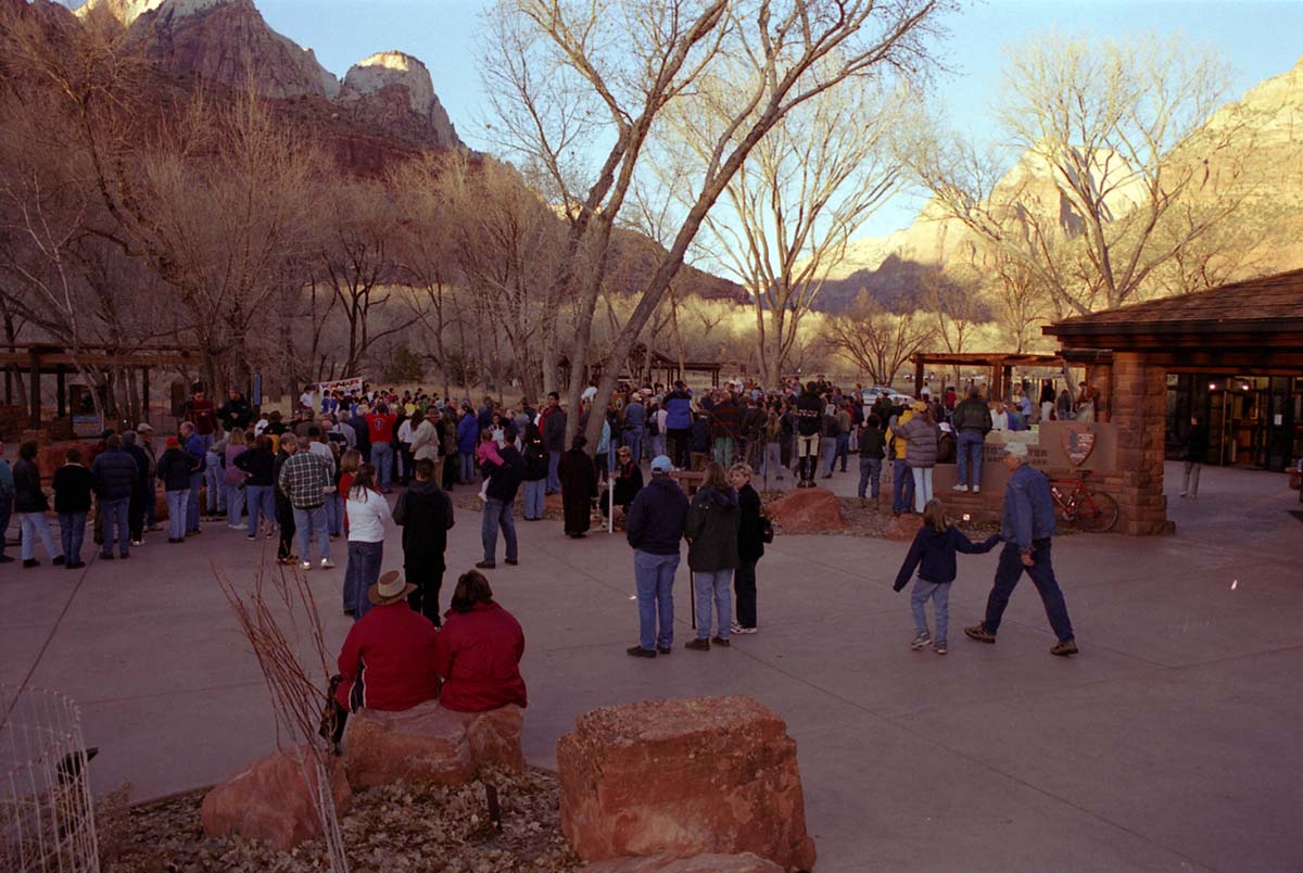 Color Photos of the ceremony surrounding the Olympic Torch passing through Zion.