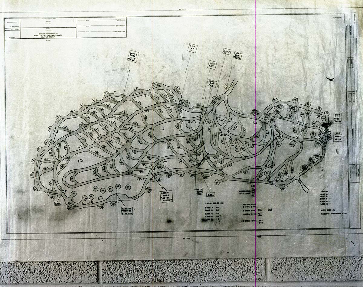 Campground map for South Campground plan for control of camping.