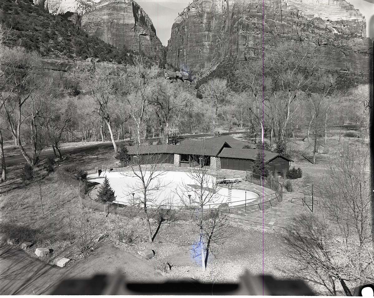 Zion Lodge swimming pool prior to demolition.