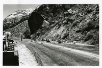 BW Photo of rock slide near echo rock - 35MM.