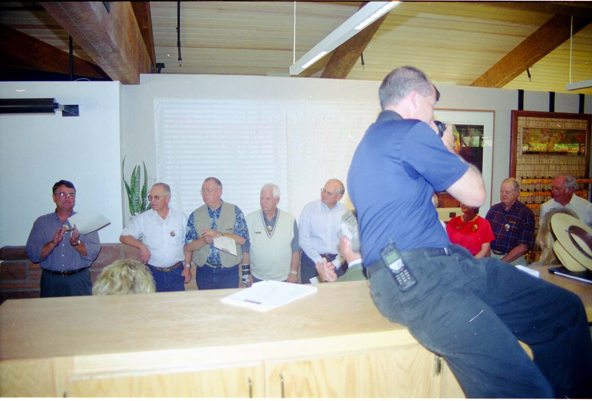 Color Photos of the opening celebration for the new visitor center - Same day as the official shuttle launch.
