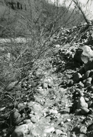 BW photo of the construction/modification of the Canyon Junction Spillway on the Virgin River.