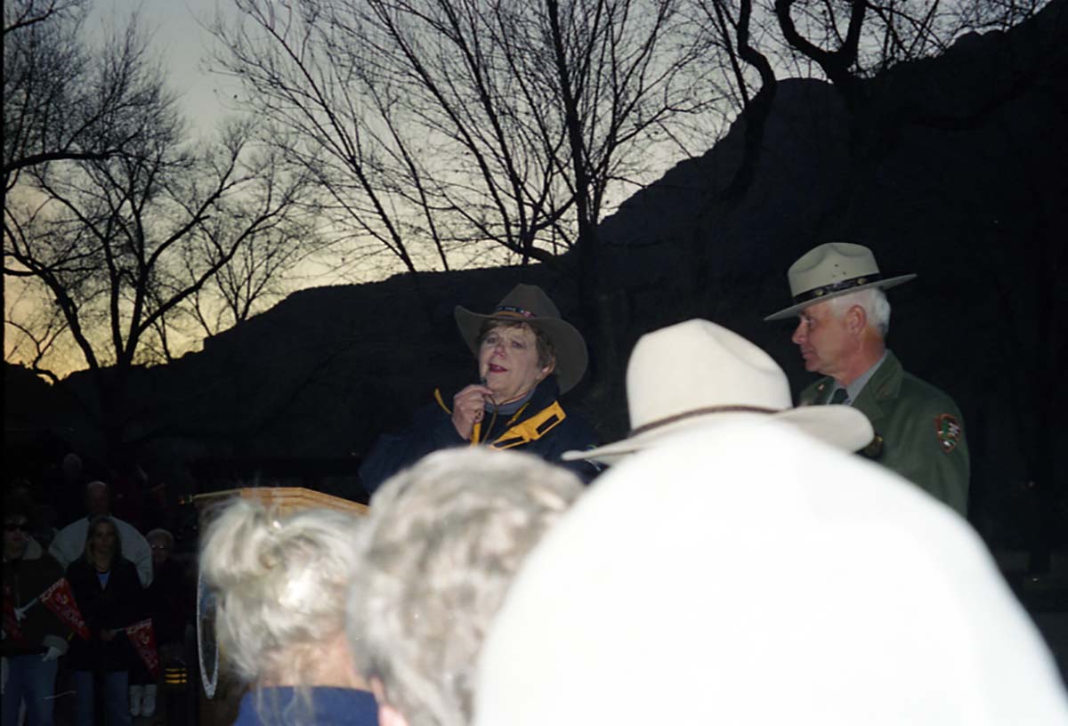 Color Photos of the ceremony surrounding the Olympic Torch passing through Zion.