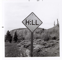 Road sign reading 'Hill' in Kolob Canyon.