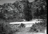 Horseback inspection trip into Kolob area where the drift fence, Hop Valley, was destroyed by flood.