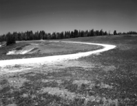 The start of road construction at east end of 1960 project. Taken as a record of the project.