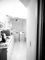 Audiovisual equipment in booth.