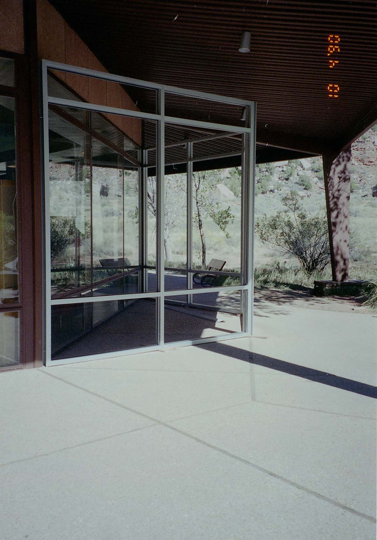 The class walls of the museum during the construction of headquarters addition.