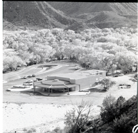 Completed Mission 66 Visitor Center and Museum from northwest.