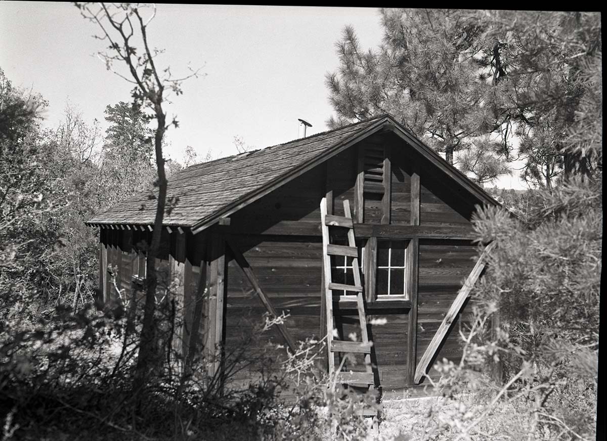 West Rim shelter cabin, Building 135, West Rim Trail, seven miles from canyon floor.
