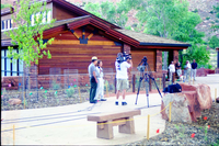 Color Photos of the opening celebration for the new visitor center - Same day as the official shuttle launch.