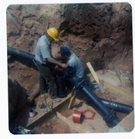 Workers during the construction of the Springdale water pipeline.