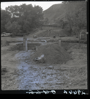 Bridge pier across Oak Creek.