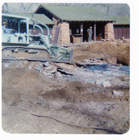 The destruction of the lodge pool and bathhouse.