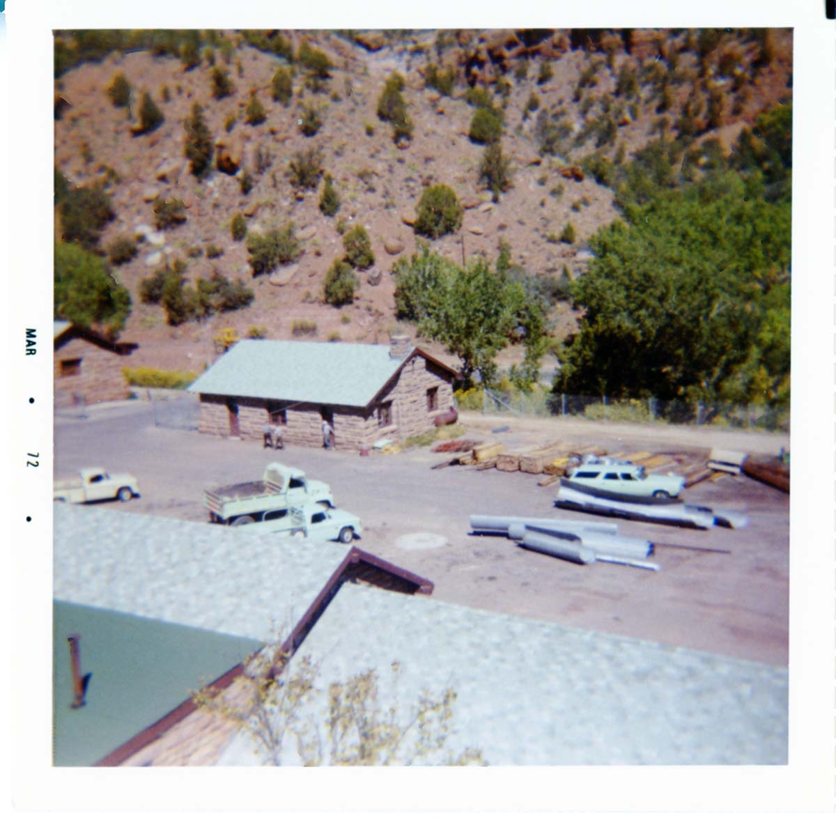 Maintenance compound from hillside above.