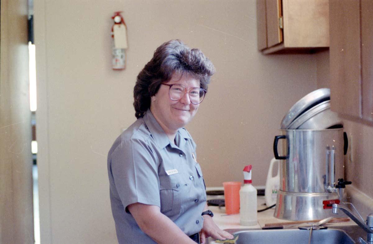 Personnel conducting rehab work at the Zion Inn (Nature Center).