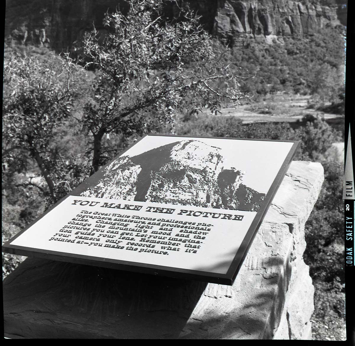 BW Photos of trailside exhibits.