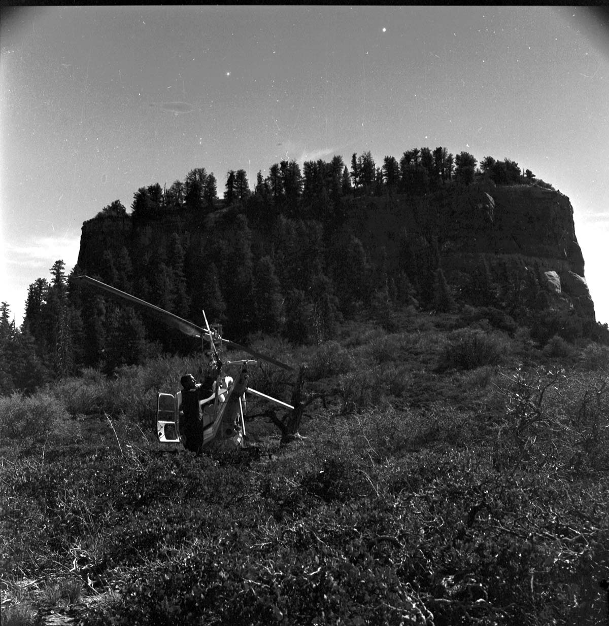 Helicopter flight to study Temple Cap formation for geology book