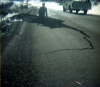 Color Photos of rock slides in Kolob Canyon.