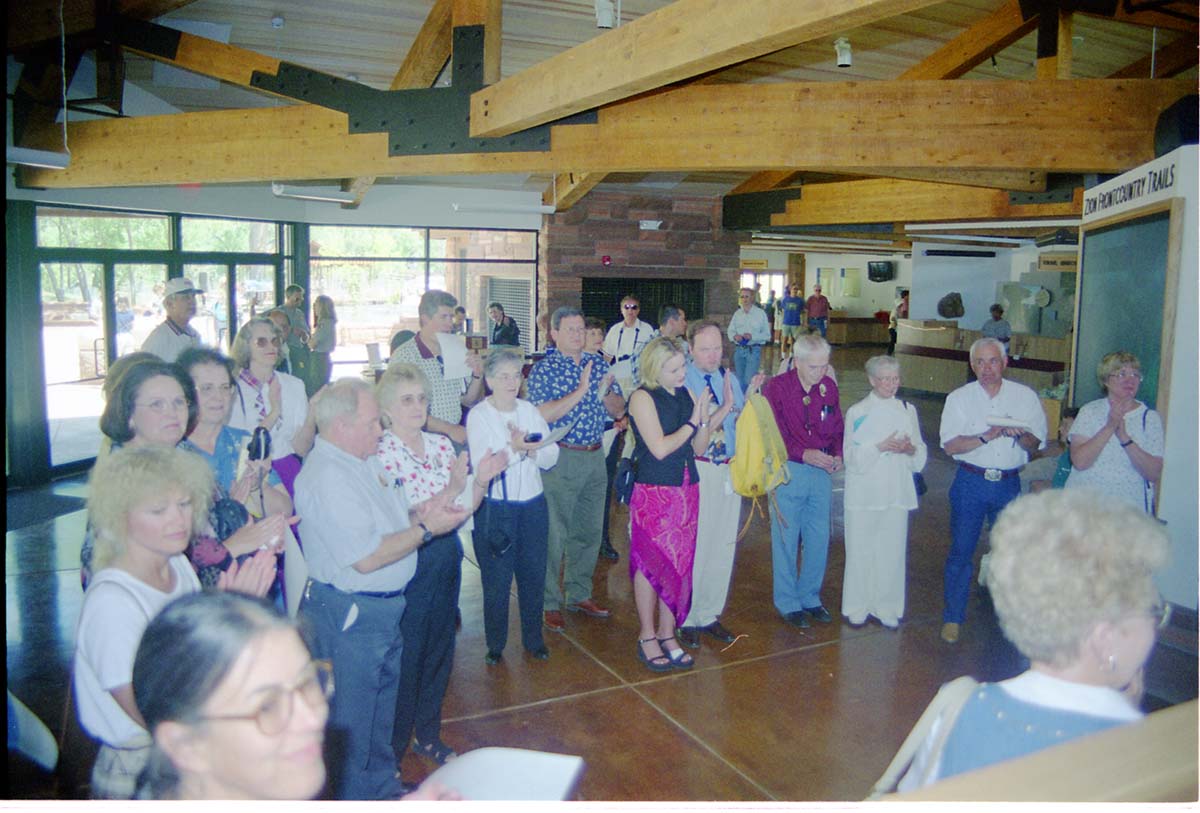 Color Photos of the opening celebration for the new visitor center - Same day as the official shuttle launch.