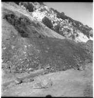 BW photos of rock slides in Kolob Canyons - 2x2.