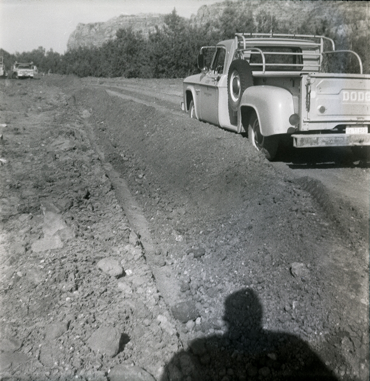 Construction truck during road grading to Chamberlain Ranch and the Narrows.