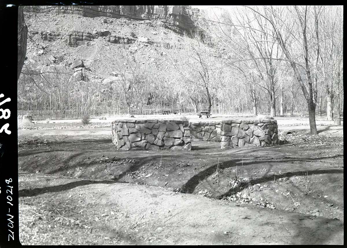 Enclosure for firewood in South Campground.