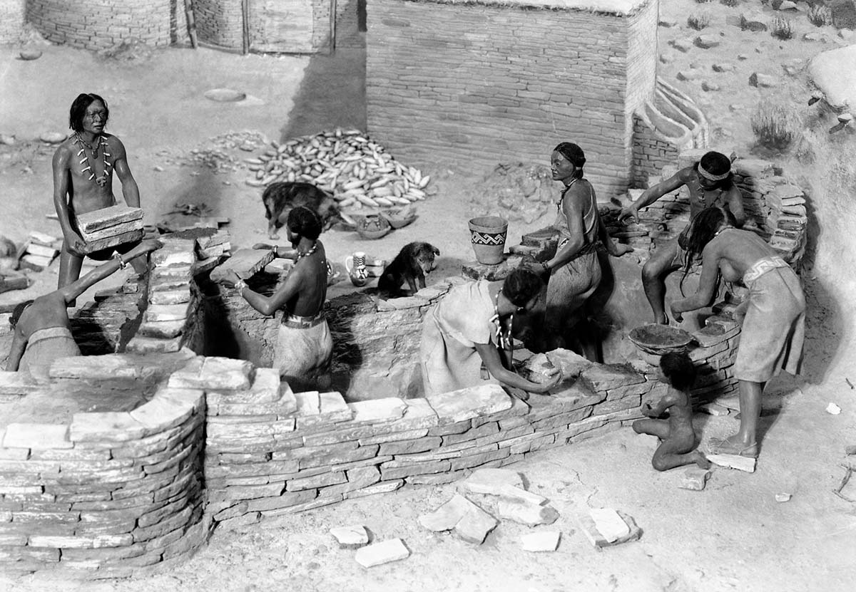 Close-up of Zion Museum's Indian Pueblo diorama exhibit.