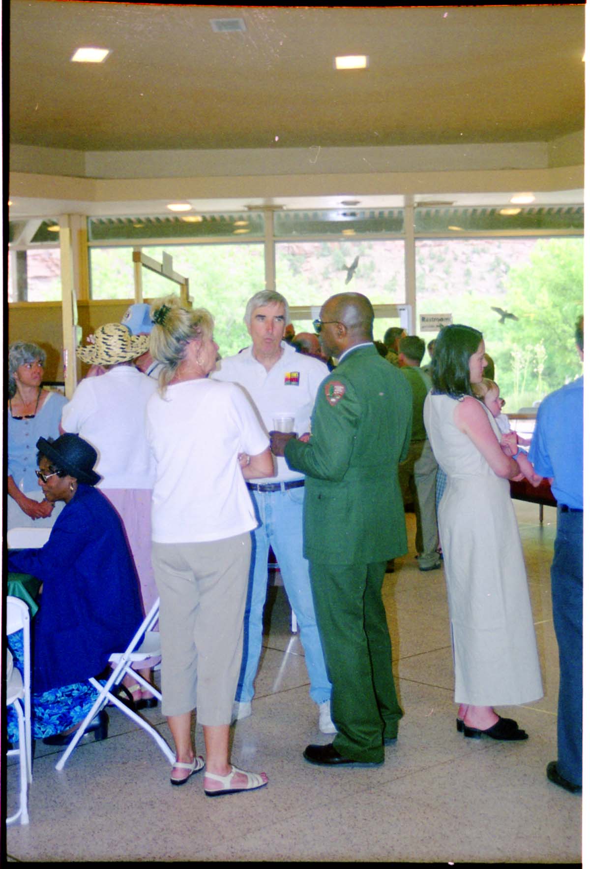 Color Photos of the opening celebration for the new visitor center - Same day as the official shuttle launch.