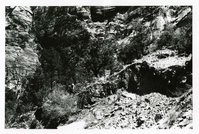 BW Photo of rock slide near echo rock - 35MM.