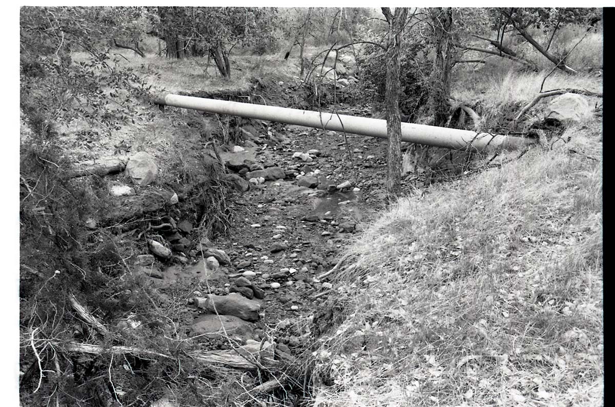 BW Photos of the damage from the Oak Creek flash flood of 1989.