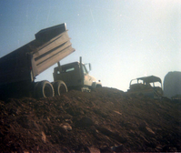 Color Photos of rock slides in Kolob Canyon.