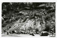 BW Photo of rock slide near echo rock - 35MM.